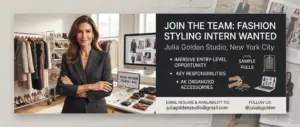 Julia Golden Studio Invites Applicants for a Fashion Styling Intern Position in New York